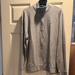 Vineyard Vines Men's Light Gray Half-Zip Pullover Sweater